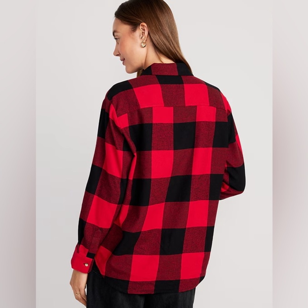 Old Navy Oversized Boyfriend Flannel Shirt TALL